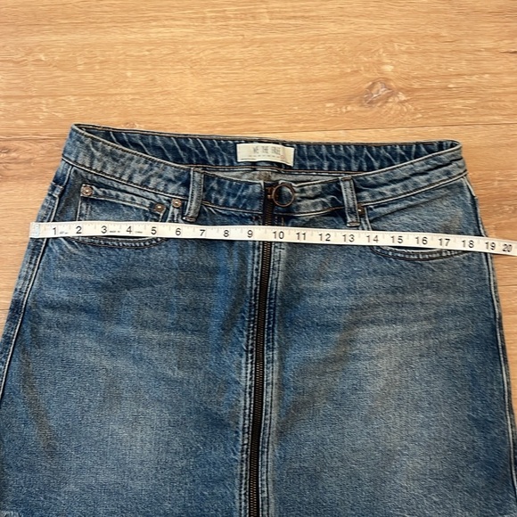 FP We The Free Zip Front Blue Denim Mini Skirt Size - 31 - Picture 9 of 10
